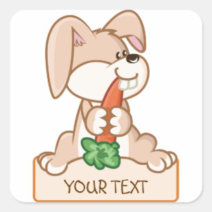 Cute lapin avec étiquette de nom