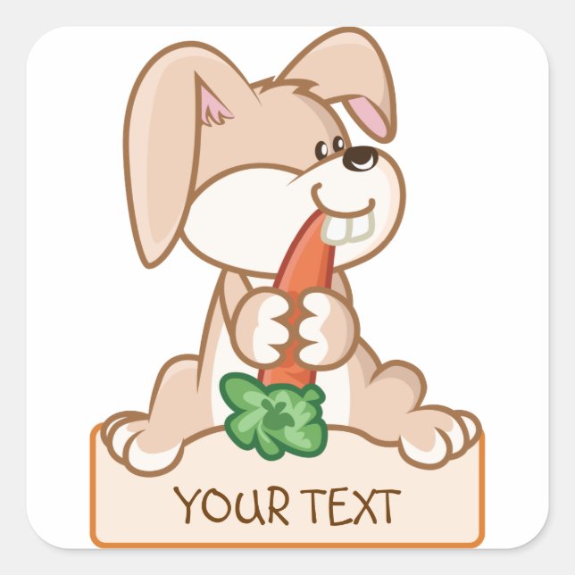 Cute lapin avec étiquette de nom (Devant)