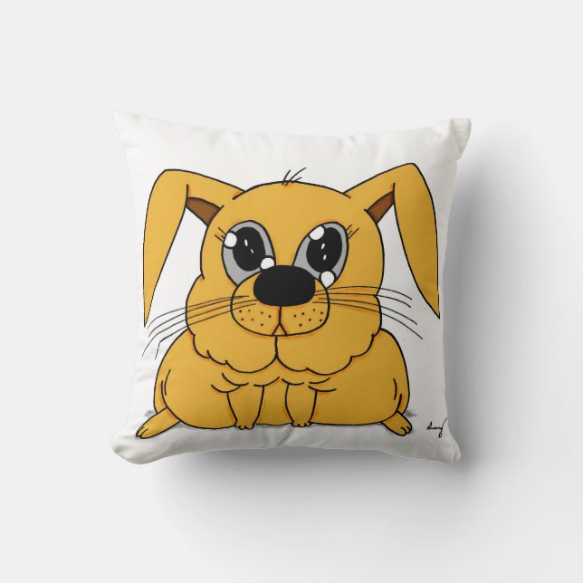 Cute lapin gras Coussin - Rose (Recto)