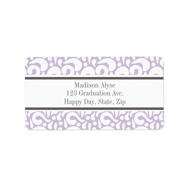 Cute Lavender Blanc Abstrait Fils Étiquettes de ad (Devant)