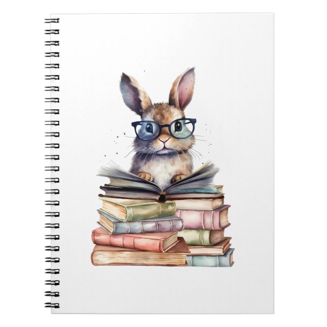 Cute Lecture Bunny Avec Lunettes Livres Vêtements  (Devant)