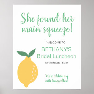 Cute Lemon Bridal Luncheon Affiche de bienvenue