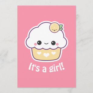 Cute Lemon Cupcake Baby Shower Invitations