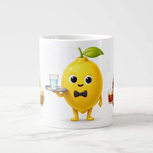 Cute Lemon Tea Friends – Jumbo Mug for Coffee & Te (Devant)
