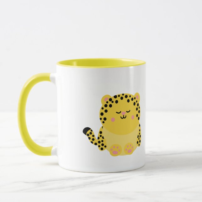 Cute léopard tasse personnalisée (Gauche)