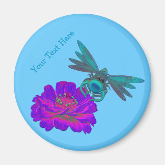 Cute libellule Aqua Sur Aimant Fleur