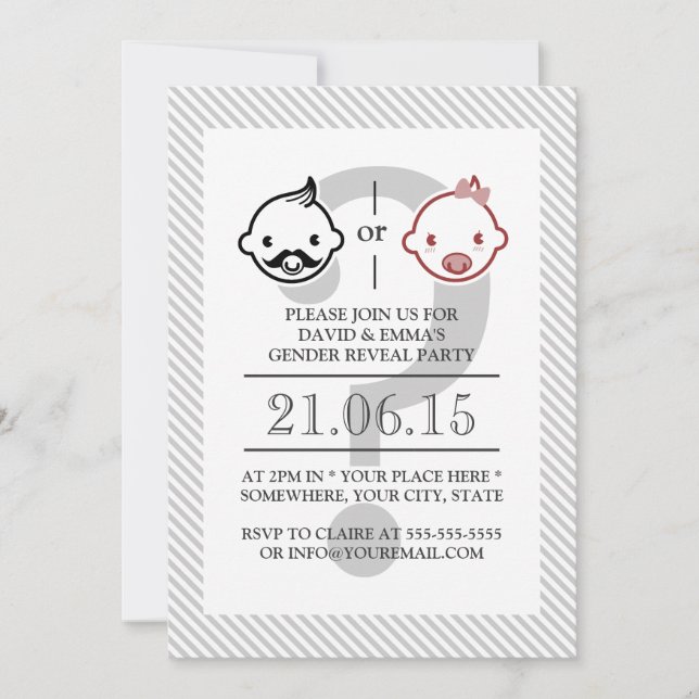 Cute Lil Boy ou Lil Girl Baby Shower Invitations (Devant)