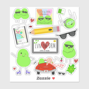 Cute Lima Bean Stickers