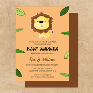 Cute Lion Baby shower thème Invitation