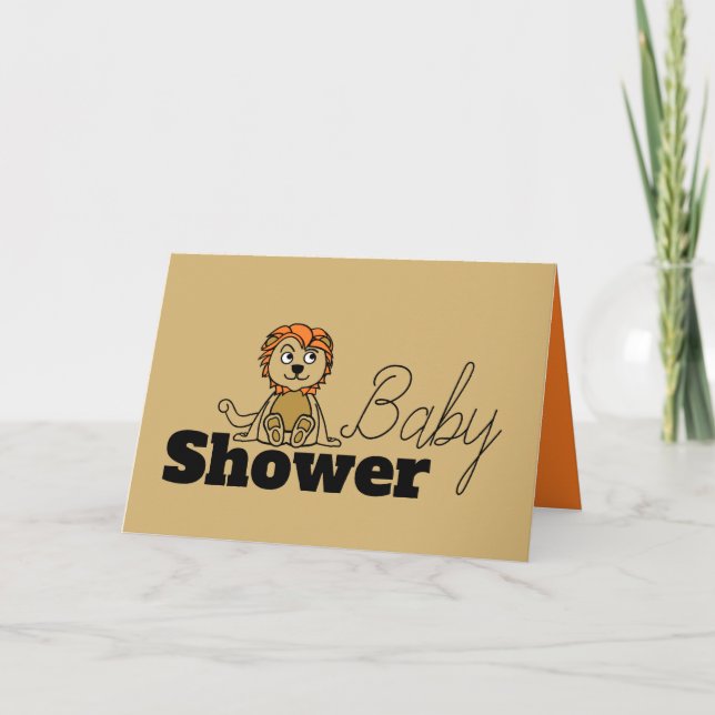 Cute Lion Cub, Baby shower Invitation (Devant)