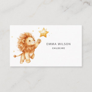 Cute Lion Cub Carte de visite de garde d'enfants