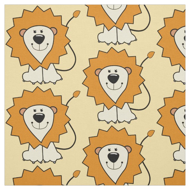 Cute Lion Illustration tissu personnalisé pour enf (Échantillon)