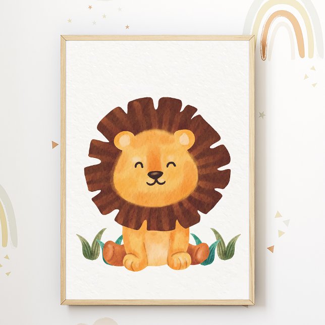 Cute Lion Nursery Poster Kids Room Decor (Créateur téléchargé)