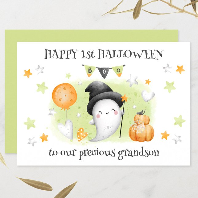 Cute Little Boo Baby Ghost 1ère carte d'Halloween (Cute Little Boo Baby Ghost 1st Halloween Card)