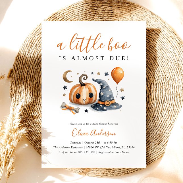 Cute Little Boo Halloween Baby shower Invitation (Créateur téléchargé)