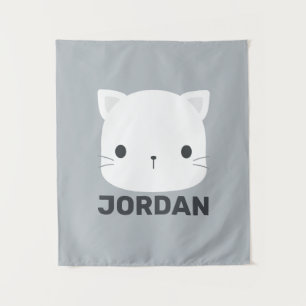 Cute Little Cat avec Tapisserie de nom personnalis