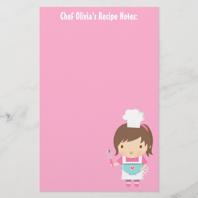 Cute Little Chef Baker Girl Recette (Devant)