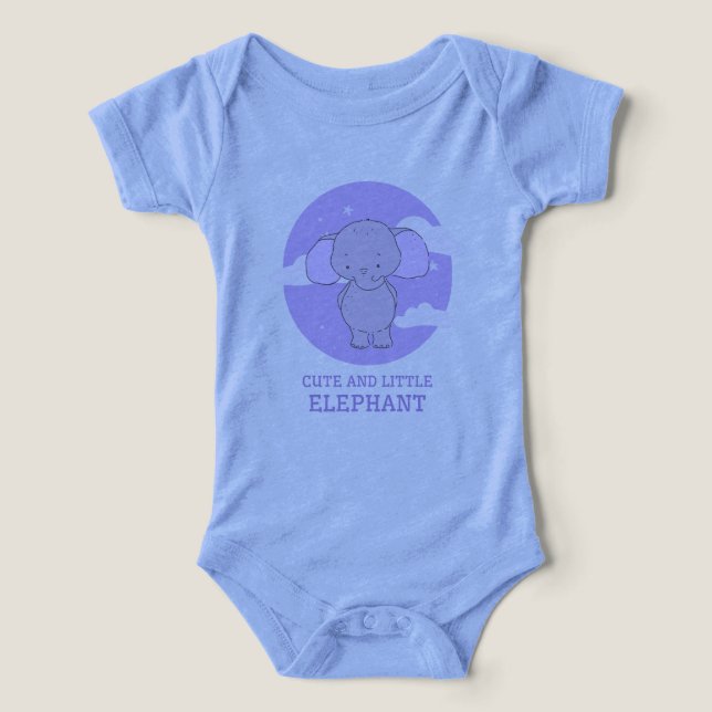 Cute Little Elephant Lavender Nursering Art Imprim (Design Recto)