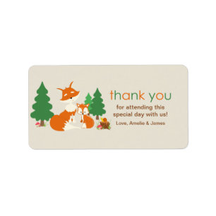 Cute Little Fox et maman Merci Étiquette