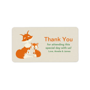 Cute Little Fox et maman Merci Étiquette