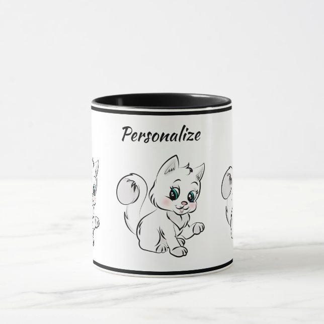 Cute Little Kitten Baby Cat Coffee Mug (Centre)