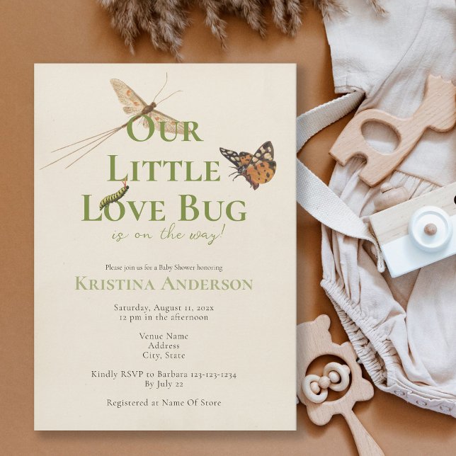 Cute Little Love Bug Baby shower Invitation (Créateur téléchargé)