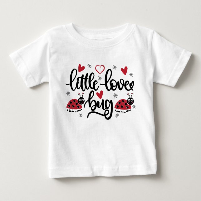 Cute little love bug mot d'art filles T-Shirt bébé (Devant)