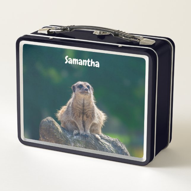Cute Little Meerkat Lunchbox en métal (Dos)