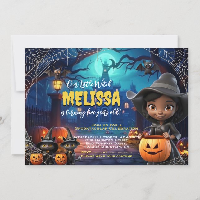 Cute Little Witch Spooktacular invitation Annivers (Devant)