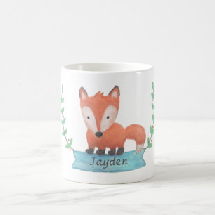 Cute Little Woodland Fox Personnalisé Kids Mug