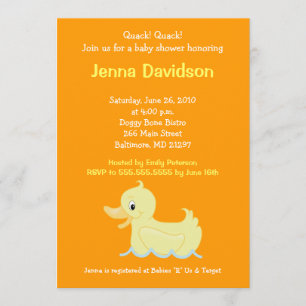 Cute Little Yellow Baby shower Invitation