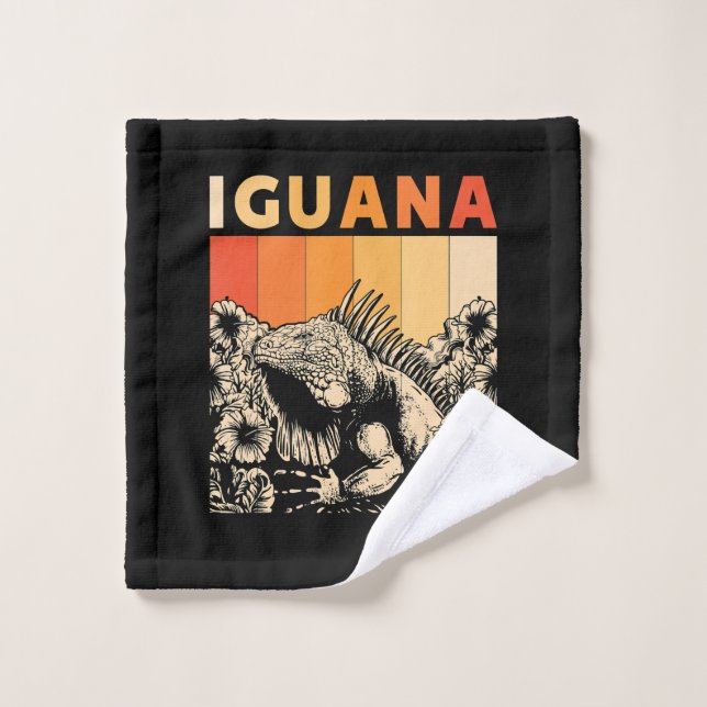 Cute Lizard Iguana Reptil Cadeau Iguana (Gant de toilette)