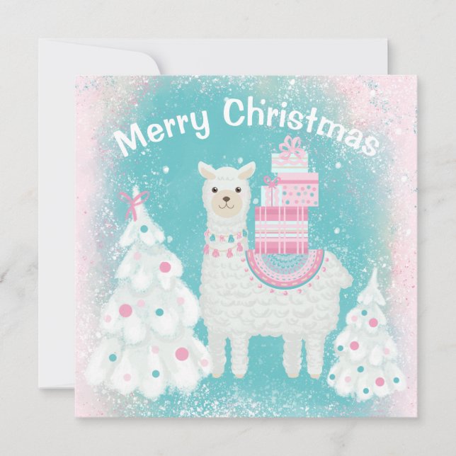 Cute Llama avec cadeaux de Noël (Devant)