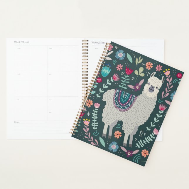 Cute Llama Design Floral (Devant avec enveloppe)