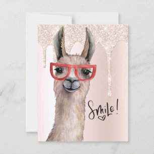 Cute Llama Girly Rose Parties scintillant Penser D