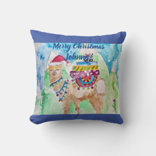 Cute Llama Joyeux Noël Garçons Enfants Coussin