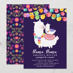 Cute Llama Mama Baby shower Invitation