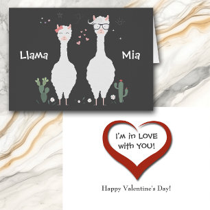 Cute Llama Mia Je suis dans Love Valentine Card