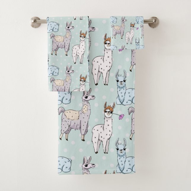 Cute Llama Motif Pois (En situation)