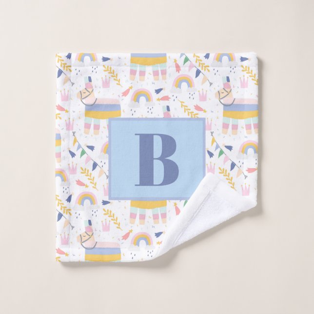 Cute Llama Rainbow Baby Nourriture Bain (Gant de toilette)
