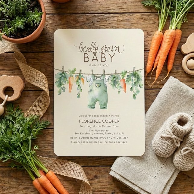 Cute Locally Grown Baby Shower Invitation (Créateur téléchargé)