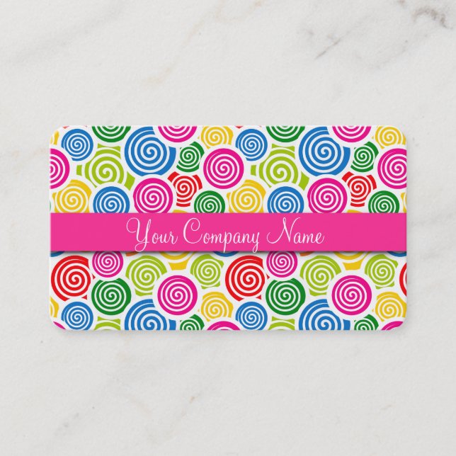 Cute Lollipop Candy Shop Carte de visite boulanger (Devant)
