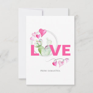 Cute Lote et Cactus Enfants Classroom Valentine Ca