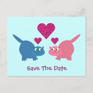 Cute Love Cats Enregistrer La Date Cartes Postales