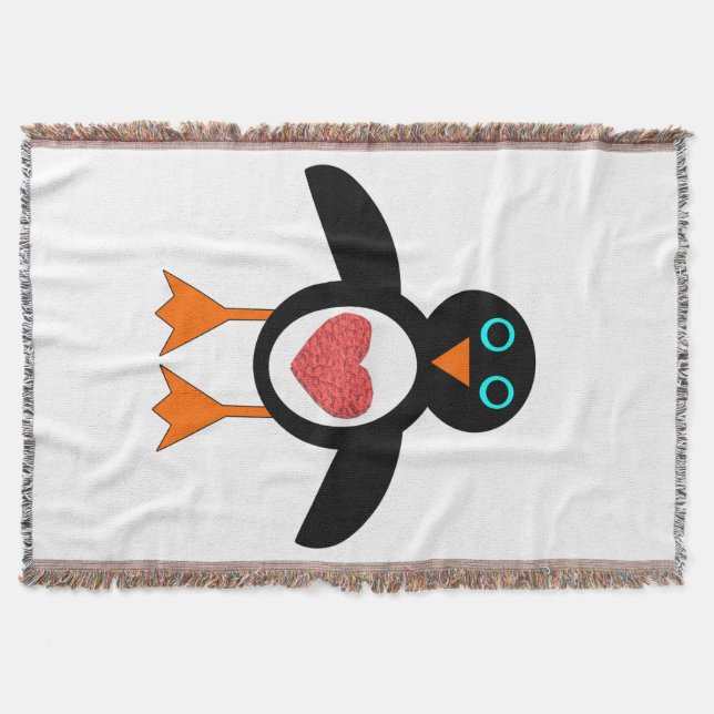 Cute Love Coeur Pingouin Jeu de couverture (Devant)