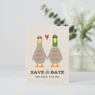Cute Love Ducks Wedding Save the Date Faire-part