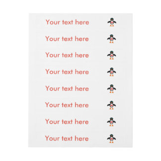 Cute Love Heart Penguin Étiquettes personnalisable