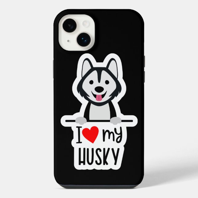 Cute Love Husky Coque-Mate coque iphone (Verso)