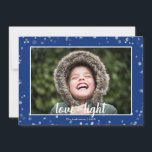 Cute Love & Light Hanoukka Carte photo de vacances<br><div class="desc">Le Carte photo Hanoukka Holiday est élégant et mignon, parfait pour tous vos amis et votre famille en cette période de vacances. Customisez le texte avec votre nom de famille et l'année et échangez la photo pour une photo de vos enfants, de votre animal de compagnie ou de toute la...</div>