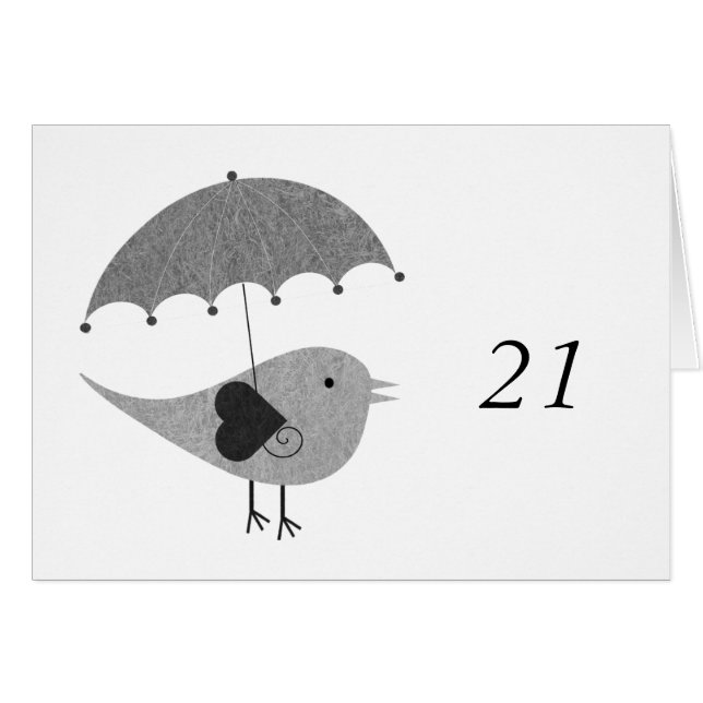 Cute Lovebird avec parapluie (Devant horizontal)